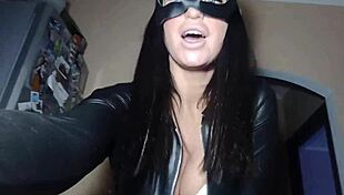 mistress in latex dominates slave close up 😈