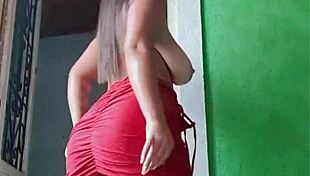 I admire Morena's big tits in the shower