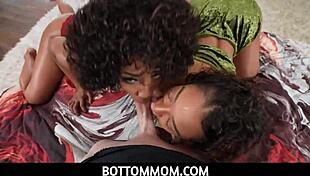 Misty Stone caught masturbating, then Sarah Lace joins her for sex