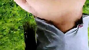 vanesa slowly strips in the public park, teasing onlookers