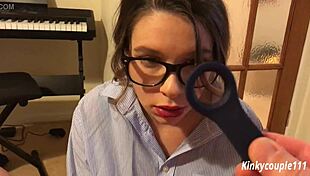 GEEKY EMPLOYEE BLACKMAILED INTO SUCKING DICK!