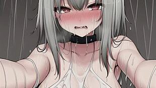 Ear licking sexy teens in rain