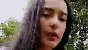 vanesa slowly strips in the public park, teasing onlookers