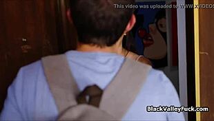 Busty half asian ebony twerks hard and blows