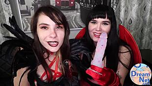 ziva fey and ruby instruct bi sissy to jerk off