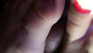 Amateur Friend Gives Footjob In Car