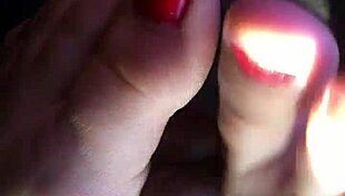 Amateur Friend Gives Footjob In Car