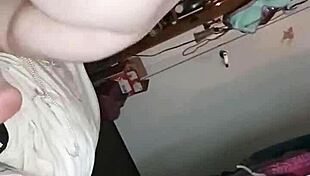 Alana pearl gives a blowjob with her big ass on display