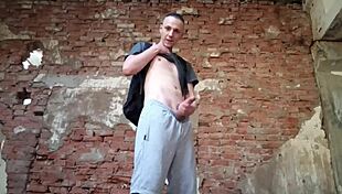 Roman Gisych Solo Masturbation in Abandoned Factory