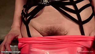 Femdom In Lingerie Whipping Slave