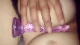 Double Penetration For My Hotwife With Purple Dildo.