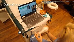 destiny cruz plays a naughty nurse teasing patients on hospital webcam