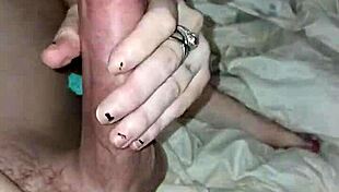 Alana pearl gives a blowjob with her big ass on display