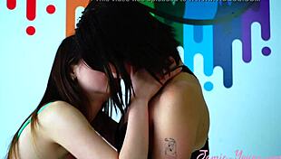 Fun make out challenge with cute brunette Nessie