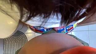 stepbrother interrupts brushing teeth in bathroom to fuck big ass