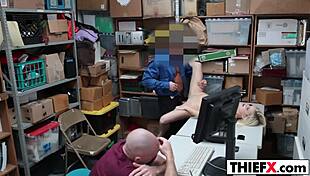 hot teen thief gets caught and fucked hard in office