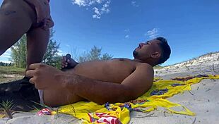 We went to Arraial, she touched her pussy, I touched my cock