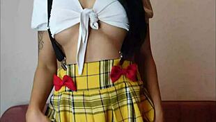 vore video – Huge bosomed schoolgirl in uniform gets revenge