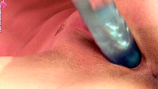 Demi A Uses Blue Dildo