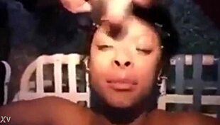 Young Ebony Chick In Blowbang Cumshot Frenzy