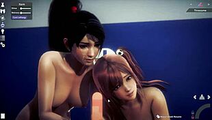 i joined honoka and momiji in a nude threesome in the bathroom.