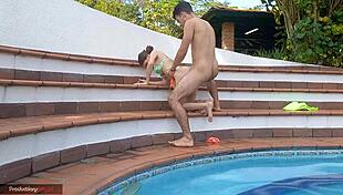 While some are fucking at the cabin bar, we're getting it on in the pool.