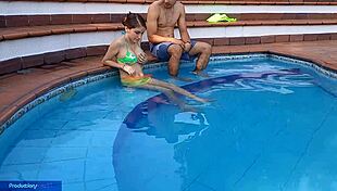 While some are fucking at the cabin bar, we're getting it on in the pool.