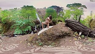 Why not watch this tasty luscious MILF yanking her hairy pussy to orgasm with a vibrator outdoors?