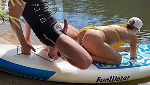 Beautiful Sunny Day for Fucking Stepsister on Outdoor River Walk