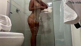 Hidden Camera Catches My Stepsister In The Shower With Big Ass Big Tits Fitness