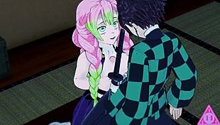 tanjiro and mitsuri from kimetsu no yaiba hentai get wild with blowjob and cumshot