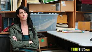 raven haired teen bent over and fucked doggystyle on cctv 😏