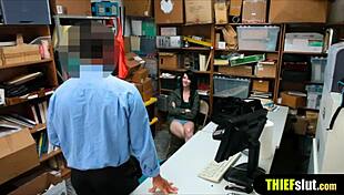 raven haired teen bent over and fucked doggystyle on cctv 😏