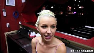 Blonde babe stevie shae jerks oiled cock