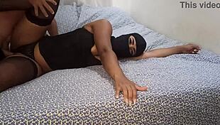 Masked Wife Sucks Best Friend's Cock for Husband