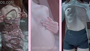 Compilation video featuring amateur babe showing small boobs and nipples