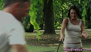 anally banged babe gets doggystyled outdoors passionately