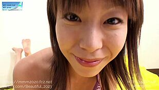 cute asian in bikini teases with swimsuit video
