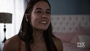 Abbie Maley Bends Over in POV Taboo Doggystyle with Shaved Pussy Cumshot