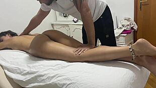 Eighteen-Year-Old Teen Gets Oiled Massage And Sucks Big Cock For Birthday Pov!