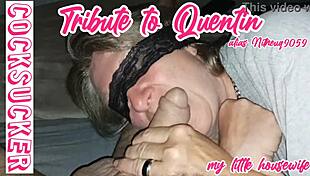 this mature blonde mommy does a homemade blowjob tribute to quentin