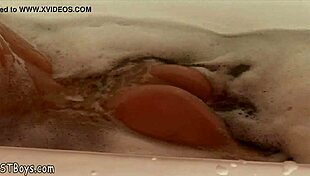 Nude Twink Enjoys Stroking In Relaxing Bubble Bath