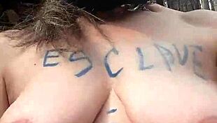 french slut in outdoor bdsm slave session solo