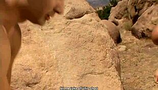 Sexy Tanned Blonde Mellanie Monroe Meets Brazilian Gabriel Dalessandro on Rocks