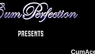 Sexy sex kitten feels intense pleasure as sperm shoots on her face, swallowing every drop