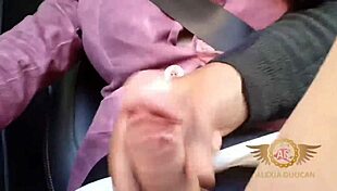 Hot crossdresser plays with uber driver