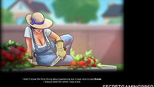 A hot MILF neighbor in nature with a visual novel adventure