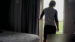 the neighbor showed that she can do interesting things with her legs and a penis