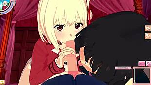 Chisato Takina in POV threesome hentai