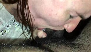 white chick sucking that big black cock 😏